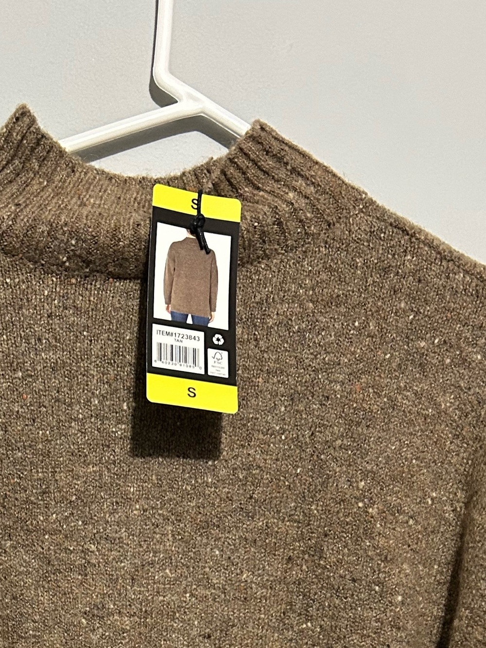 Men's Crewneck Sweater in Tan Heather